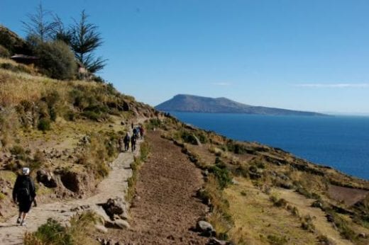 Hike along the lake shore of Lake Titicaca.