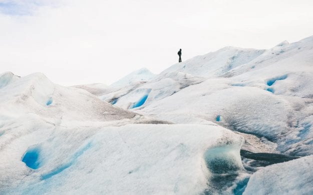 Hiker on Perito Moreno Glacier, Los Glaciares National Park