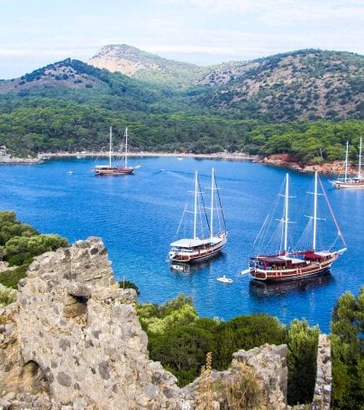 Ships floating on Turkey river
